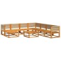Conjunto de sofá de jardín de 9 piezas con cojines de madera de acacia y cuerda en Sofás de exterior | Comprar online en Foru.es