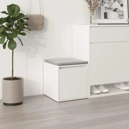 Cajón taburete madera contrachapada blanco 40,5x40x40 cm de vidaXL, Cestas para almacenaje - Ref: Foro24-808774, Precio: 50,3...