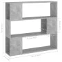 Estantería/divisor de espacios gris hormigón 100x24x94 cm de vidaXL, Librerías y estanterías - Ref: Foro24-809183, Precio: 49...