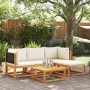 Conjunto de sofá de jardín de 5 piezas con cojines de madera de acacia y ratán en Conjuntos de jardín | Comprar online en Foru.e