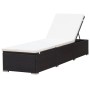 Tumbona con cojín ratán sintético marrón de vidaXL, Tumbonas - Ref: Foro24-44403, Precio: 165,48 €, Descuento: %