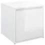 Cajón taburete madera contrachapada blanco brillo 40,5x40x40 cm de vidaXL, Cestas para almacenaje - Ref: Foro24-808780, Preci...