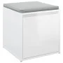 Cajón taburete madera contrachapada blanco brillo 40,5x40x40 cm de vidaXL, Cestas para almacenaje - Ref: Foro24-808780, Preci...
