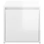 Cajón taburete madera contrachapada blanco brillo 40,5x40x40 cm de vidaXL, Cestas para almacenaje - Ref: Foro24-808780, Preci...