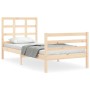 Estructura de cama con cabecero madera maciza 100x200 cm de vidaXL, Camas y somieres - Ref: Foro24-3193976, Precio: 108,45 €,...