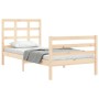 Estructura de cama con cabecero madera maciza 100x200 cm de vidaXL, Camas y somieres - Ref: Foro24-3193976, Precio: 108,45 €,...