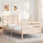 Estructura de cama con cabecero madera maciza 100x200 cm de vidaXL, Camas y somieres - Ref: Foro24-3193976, Precio: 108,45 €,...