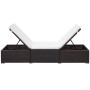 Tumbona con cojín ratán sintético marrón de vidaXL, Tumbonas - Ref: Foro24-44403, Precio: 165,48 €, Descuento: %
