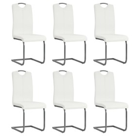 Sillas de comedor voladizas 6 unidades de tela blanca en Sillas de comedor | Comprar online en Foru.es