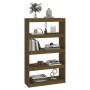 Estantería/divisor de espacios pino marrón miel 80x30x135,5 cm de vidaXL, Librerías y estanterías - Ref: Foro24-808196, Preci...