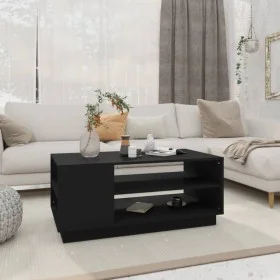 Mesa de centro de madera de ingeniería negra 102x55x43 cm de vidaXL, Mesas de centro - Ref: Foro24-810281, Precio: 65,33 €, D...