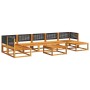 Conjunto de sofá de jardín de 8 piezas con cojines de madera de acacia y ratán en Conjuntos de jardín | Comprar online en Foru.e