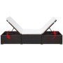 Tumbona con cojín ratán sintético marrón de vidaXL, Tumbonas - Ref: Foro24-44403, Precio: 165,48 €, Descuento: %