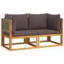 Sofás de jardín esquineros con cojines, 2 unidades, madera de acacia y ratán en Conjuntos de jardín | Comprar online en Foru.es