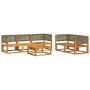 Conjunto de sofá de jardín de 6 piezas con cojines de madera de acacia y ratán en Conjuntos de jardín | Comprar online en Foru.e