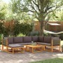 Conjunto de sofá de jardín de 8 piezas con cojines de madera de acacia y ratán en Conjuntos de jardín | Comprar online en Foru.e