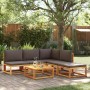 Conjunto de sofá de jardín de 6 piezas con cojines de madera de acacia y ratán en Conjuntos de jardín | Comprar online en Foru.e
