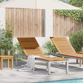 Tumbona Gris 200x55x35 cm de Madera Maciza de Acacia de , Tumbonas - Ref: Foro24-4010621, Precio: 197,39 €, Descuento: -5%%