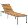 Tumbona Gris 200x55x35 cm de Madera Maciza de Acacia de , Tumbonas - Ref: Foro24-4010621, Precio: 197,39 €, Descuento: -5%%