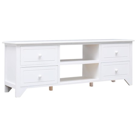 Mueble para TV madera maciza de paulownia blanco 108x30x40 cm de vidaXL, Muebles TV - Ref: Foro24-338517, Precio: 102,21 €, D...