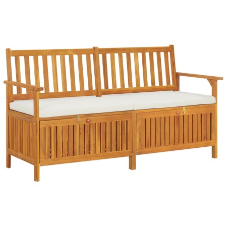 Banco de almacenaje con cojín madera maciza de acacia 148 cm de vidaXL, Bancos de jardín - Ref: Foro24-316737, Precio: 265,24...