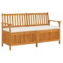 Banco de almacenaje con cojín madera maciza de acacia 148 cm de vidaXL, Bancos de jardín - Ref: Foro24-316737, Precio: 265,24...