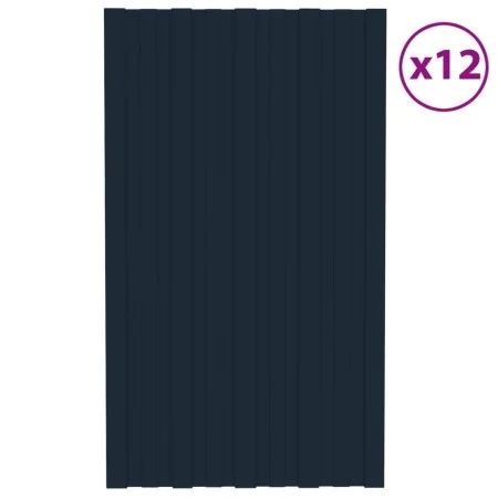 Anthrazit verzinktes Stahldachpaneel 12 Einheiten 80x45 cm von vidaXL, Decke - Ref: Foro24-317203, Preis: 56,35 €, Rabatt: %
