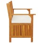 Banco de almacenaje con cojín madera maciza de acacia 148 cm de vidaXL, Bancos de jardín - Ref: Foro24-316737, Precio: 265,24...