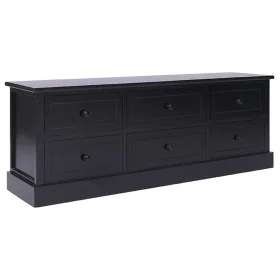 Mueble para TV madera maciza de paulownia negro 108x30x40 cm de vidaXL, Muebles TV - Ref: Foro24-338528, Precio: 124,35 €, De...