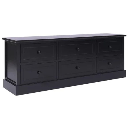 Mueble para TV madera maciza de paulownia negro 108x30x40 cm de vidaXL, Muebles TV - Ref: Foro24-338528, Precio: 124,35 €, De...