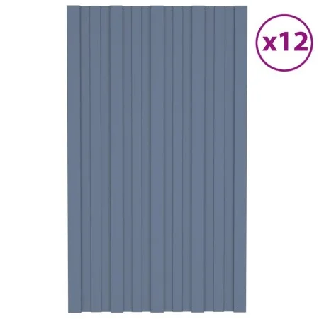 Verzinktes Stahldachpaneel grau 12 Stück 80x45 cm von vidaXL, Decke - Ref: Foro24-317201, Preis: 52,18 €, Rabatt: %