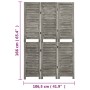 Biombo de 3 paneles de madera maciza gris 106,5x166 cm de vidaXL, Divisores de ambientes - Ref: Foro24-338574, Precio: 88,87 ...