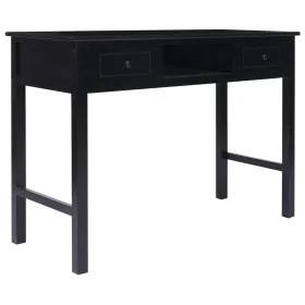 Escritorio de madera maciza de Paulownia negro 108x45x76 cm de vidaXL, Escritorios - Ref: Foro24-338538, Precio: 114,79 €, De...