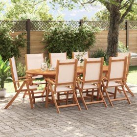 Sillas de jardín plegables 8 uds madera maciza acacia textileno en Sillas de jardín | Comprar online en Foru.es