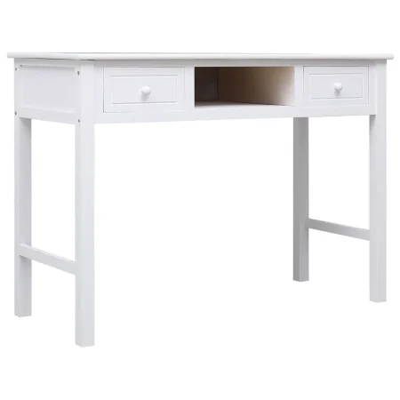 Escritorio de madera maciza de Paulownia blanco 108x45x76 cm de vidaXL, Escritorios - Ref: Foro24-338537, Precio: 112,74 €, D...