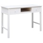 Escritorio de madera maciza de Paulownia blanco 108x45x76 cm de vidaXL, Escritorios - Ref: Foro24-338537, Precio: 113,51 €, D...