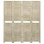 Biombo de 4 paneles de madera maciza de paulownia 140x165 cm de vidaXL, Divisores de ambientes - Ref: Foro24-338579, Precio: ...