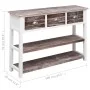 Aparador madera maciza de Paulownia marrón viejo 108x30x76 cm de vidaXL, Aparadores - Ref: Foro24-338544, Precio: 103,70 €, D...