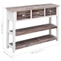 Aparador madera maciza de Paulownia marrón viejo 108x30x76 cm de vidaXL, Aparadores - Ref: Foro24-338544, Precio: 104,77 €, D...