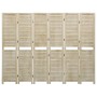 Biombo de 6 paneles de madera maciza de paulownia 210x165 cm de vidaXL, Divisores de ambientes - Ref: Foro24-338581, Precio: ...