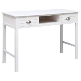 Escritorio de madera maciza de Paulownia blanco 108x45x76 cm de vidaXL, Escritorios - Ref: Foro24-338535, Precio: 115,02 €, D...