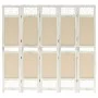 Biombo divisor de 5 paneles de tela color crema 175x165 cm de vidaXL, Divisores de ambientes - Ref: Foro24-338560, Precio: 85...