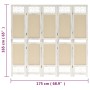 Biombo divisor de 5 paneles de tela color crema 175x165 cm de vidaXL, Divisores de ambientes - Ref: Foro24-338560, Precio: 86...