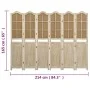 Biombo de 6 paneles tela marrón 214x165 cm de vidaXL, Divisores de ambientes - Ref: Foro24-338593, Precio: 156,08 €, Descuent...