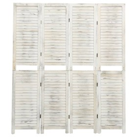 Biombo de 4 paneles madera blanco envejecido 140x165 cm de vidaXL, Divisores de ambientes - Ref: Foro24-338571, Precio: 121,7...