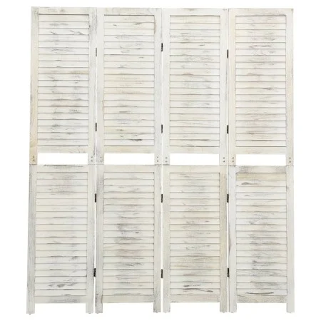 Biombo de 4 paneles madera blanco envejecido 140x165 cm de vidaXL, Divisores de ambientes - Ref: Foro24-338571, Precio: 120,1...
