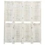 Biombo de 4 paneles madera blanco envejecido 140x165 cm de vidaXL, Divisores de ambientes - Ref: Foro24-338571, Precio: 120,1...