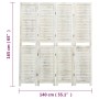 Biombo de 4 paneles madera blanco envejecido 140x165 cm de vidaXL, Divisores de ambientes - Ref: Foro24-338571, Precio: 121,7...