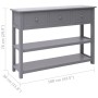 Aparador madera maciza de Paulownia gris 108x30x76 cm de vidaXL, Aparadores - Ref: Foro24-338546, Precio: 135,44 €, Descuento: %