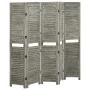 Biombo de 5 paneles de madera maciza gris 179x166 cm de vidaXL, Divisores de ambientes - Ref: Foro24-338576, Precio: 101,33 €...